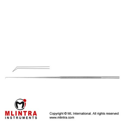 Rhoton Micro Hook Angled 45° - Semi-Sharp Stainless Steel, 18.5 cm - 7 1/4" Tip Size 3 mm Rhoton Micro Hook Angled 45° - Semi-Sharp Stainless Steel, 18.5 cm - 7 1/4" Tip Size 3 mm